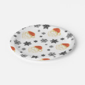 Weihnachts-Weihnachtsmann-Schnee-Illustration Pappteller (Schrägansicht)