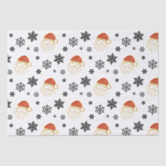 Weihnachts-Weihnachtsmann-Schnee-Illustration Seidenpapier (Vorderseite)