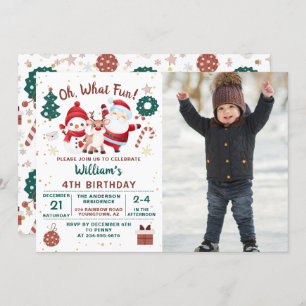 Weihnachts-Weihnachtsmann-Schneemann Winter Geburt Einladung