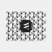 Weihnachts Weihnachtsmann Schwarz-weiß Monogram Fleecedecke (Vorderseite (Horizontal))