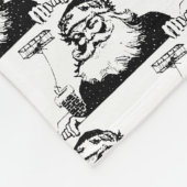 Weihnachts Weihnachtsmann Schwarz-weiß Monogram Fleecedecke (Ecke)