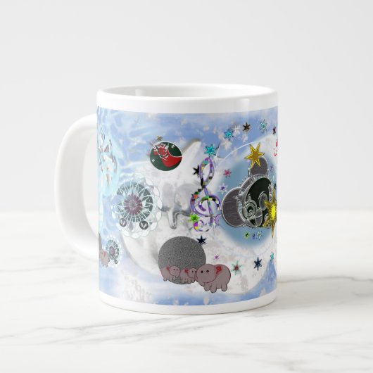 Weihnachts-Weihnachtsmann-Socken-Tasse Jumbo-Tasse (Vorderseite Links)