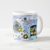 Weihnachts-Weihnachtsmann-Socken-Tasse Jumbo-Tasse (Vorderseite Rechts)