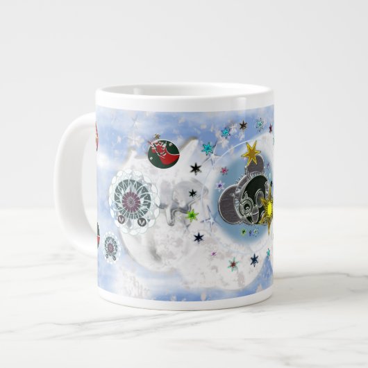 Weihnachts-Weihnachtsmann-Socken-Tasse Jumbo-Tasse (Vorderseite Links)