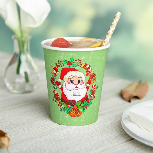 Weihnachts Weihnachtsmann Strumpf Cane Present Hol Pappbecher (In Situ)