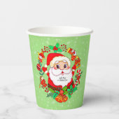 Weihnachts Weihnachtsmann Strumpf Cane Present Hol Pappbecher (Rückseite)