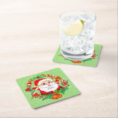 Weihnachts Weihnachtsmann Strumpf Cane Present Hol Rechteckiger Pappuntersetzer (Vor Ort)