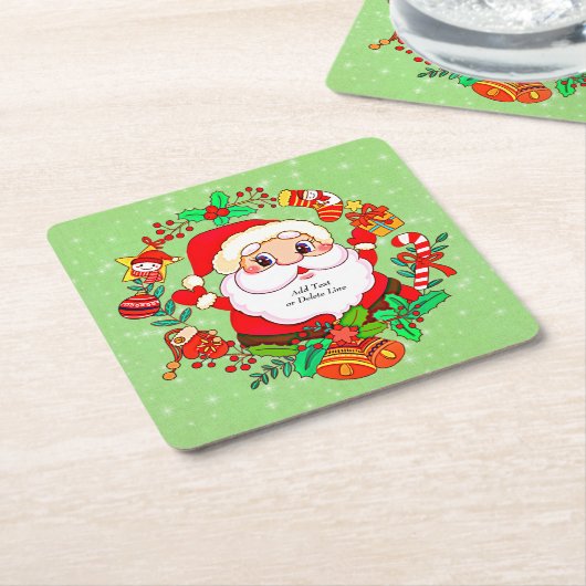 Weihnachts Weihnachtsmann Strumpf Cane Present Hol Rechteckiger Pappuntersetzer (angewinkelt)