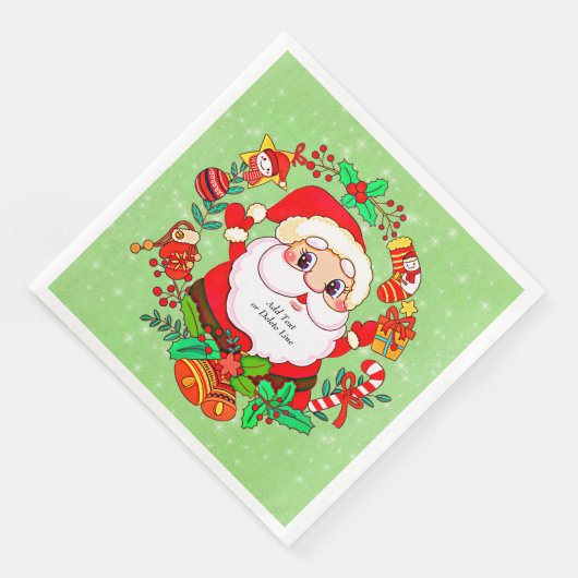 Weihnachts Weihnachtsmann Strumpf Cane Present Hol Serviette (Ecke)