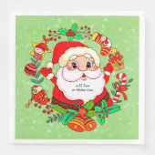 Weihnachts Weihnachtsmann Strumpf Cane Present Hol Serviette (Vorderseite)