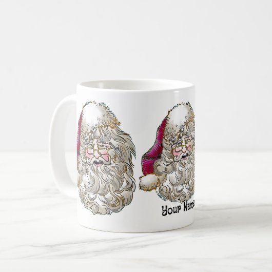 Weihnachts-Weihnachtsmann-Tasse Kaffeetasse (Vorderseite Links)