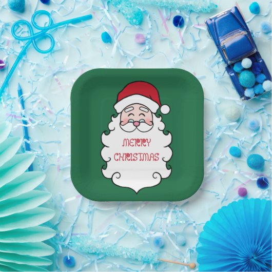 Weihnachts-Weihnachtsmann-Teller Pappteller (Party)