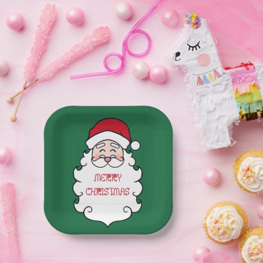 Weihnachts-Weihnachtsmann-Teller Pappteller (Party)