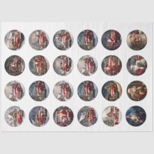 Weihnachts-Weihnachtsmann-Untersetzer Seidenpapier