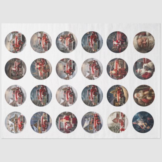 Weihnachts-Weihnachtsmann-Untersetzer Seidenpapier (Vorderseite)