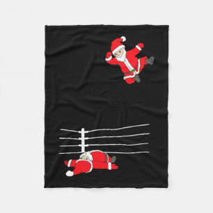Weihnachts-Weihnachtsmann-Wrestling Xmas Fleecedecke