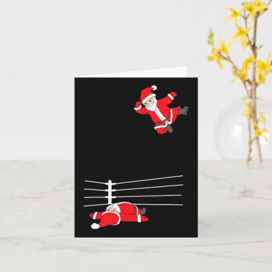 Weihnachts-Weihnachtsmann-Wrestling Xmas Karte (Gelbe Blume)