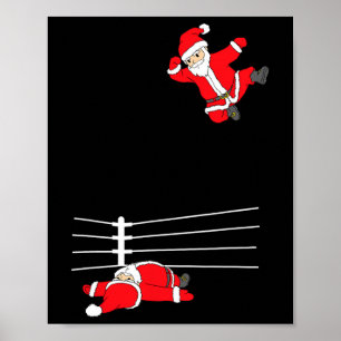 Weihnachts-Weihnachtsmann-Wrestling Xmas Poster