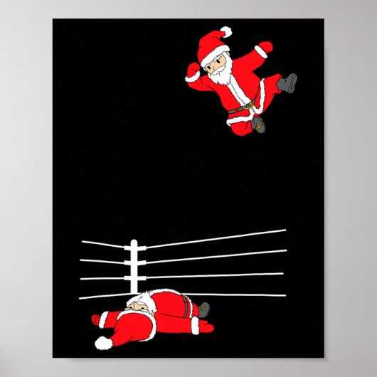 Weihnachts-Weihnachtsmann-Wrestling Xmas Poster (Vorne)