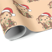 Weihnachts-Weihnachtsmänner bei Affen Wrapping P Geschenkpapier (Rolleneckpunkt)