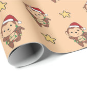 Weihnachts-Weihnachtsmänner bei Affen Wrapping P Geschenkpapier (Rolleneckpunkt)