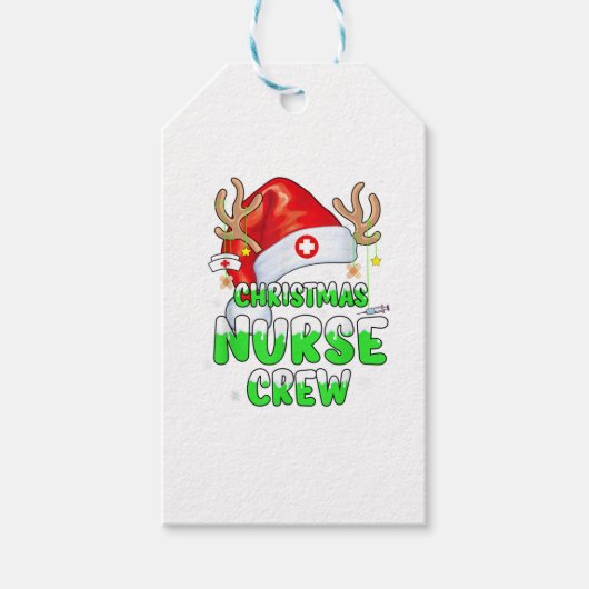 Weihnachts-Weihnachtsmänner-Besatzung-Quadrat Xmas Geschenkanhänger (Vorderseite)