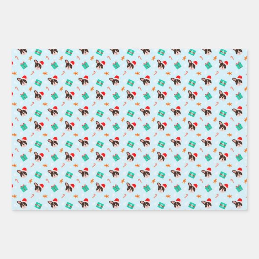 Weihnachts-Weihnachtsmänner-Lebkuchen Geschenkpapier Set (Vorderseite 3)