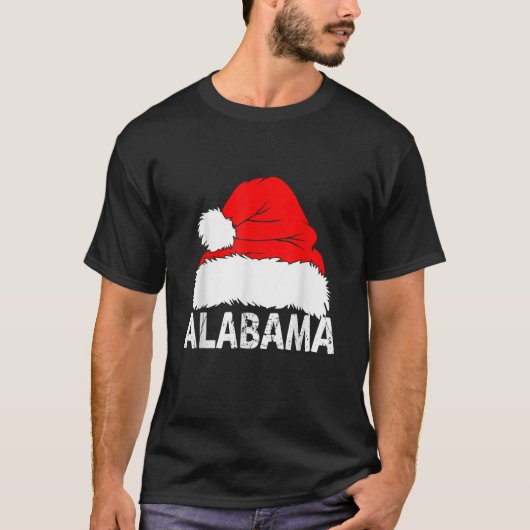 Weihnachts-Weihnachtsmannmütze Alabama Staat Lover T-Shirt (Vorderseite)