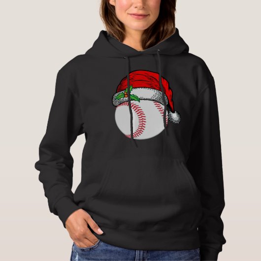 Weihnachts-Weihnachtsmannmütze Baseball Sport Funn Hoodie (Vorderseite)