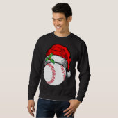 Weihnachts-Weihnachtsmannmütze Baseball Sport Funn Sweatshirt (Vorne ganz)