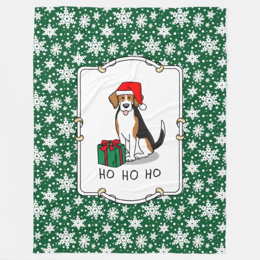 Weihnachts-Weihnachtsmannmütze Beagle (Tri-Farbe 3 Fleecedecke (Vorderseite)