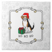 Weihnachts-Weihnachtsmannmütze Beagle (Tri-Farbe 3 Fliese (Vorderseite)