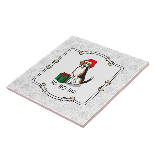Weihnachts-Weihnachtsmannmütze Beagle (Tri-Farbe 3 Fliese (Seite)