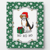 Weihnachts-Weihnachtsmannmütze Beagle (Tri-Farbe 3 Fotoplatte (Vorderseite)