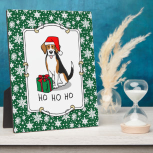 Weihnachts-Weihnachtsmannmütze Beagle (Tri-Farbe 3 Fotoplatte