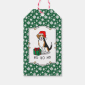 Weihnachts-Weihnachtsmannmütze Beagle (Tri-Farbe 3 Geschenkanhänger (Vorderseite)