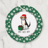 Weihnachts-Weihnachtsmannmütze Beagle (Tri-Farbe 3 Geschenkanhänger (Vorderseite)