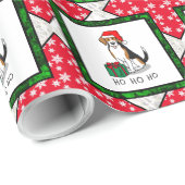 Weihnachts-Weihnachtsmannmütze Beagle (Tri-Farbe 3 Geschenkpapier (Rolleneckpunkt)