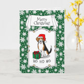 Weihnachts-Weihnachtsmannmütze Beagle (Tri-Farbe 3 Karte (Gelbe Blume)