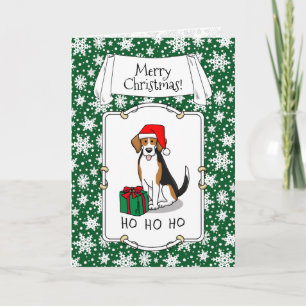 Weihnachts-Weihnachtsmannmütze Beagle (Tri-Farbe 3 Karte