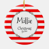 Weihnachts-Weihnachtsmannmütze Beagle (Tri-Farbe 3 Keramik Ornament (Hinten)