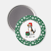 Weihnachts-Weihnachtsmannmütze Beagle (Tri-Farbe 3 Magnet (Vorderseite/Rückseite)
