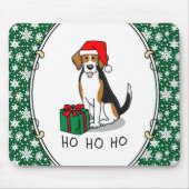 Weihnachts-Weihnachtsmannmütze Beagle (Tri-Farbe 3 Mousepad (Vorne)