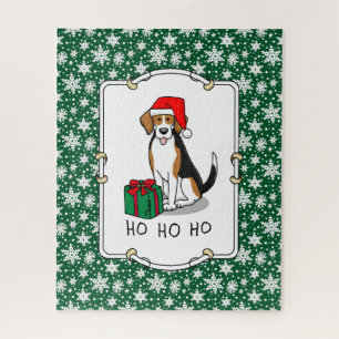 Weihnachts-Weihnachtsmannmütze Beagle (Tri-Farbe 3 Puzzle