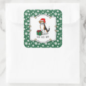 Weihnachts-Weihnachtsmannmütze Beagle (Tri-Farbe 3 Quadratischer Aufkleber (Tasche)
