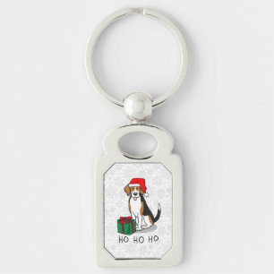 Weihnachts-Weihnachtsmannmütze Beagle (Tri-Farbe 3 Schlüsselanhänger