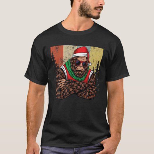 Weihnachts-Weihnachtsmannmütze Bigfoot T-Shirt (Vorderseite)