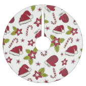 Weihnachts-Weihnachtsmannmütze Candy Canes Red Poi Polyester Weihnachtsbaumdecke (Vorderseite)