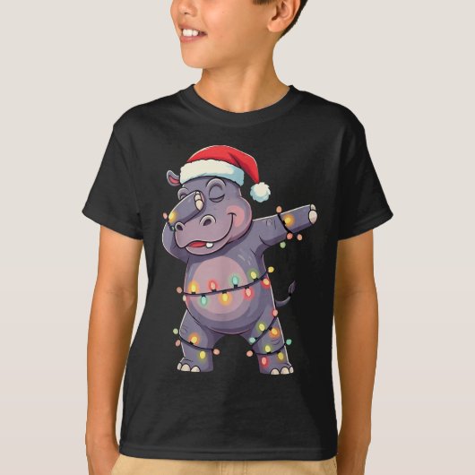 Weihnachts-Weihnachtsmannmütze Dabbing Angesagten T-Shirt (Vorderseite)