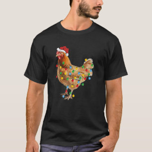 Weihnachts-Weihnachtsmannmütze des Huhn T-Shirt